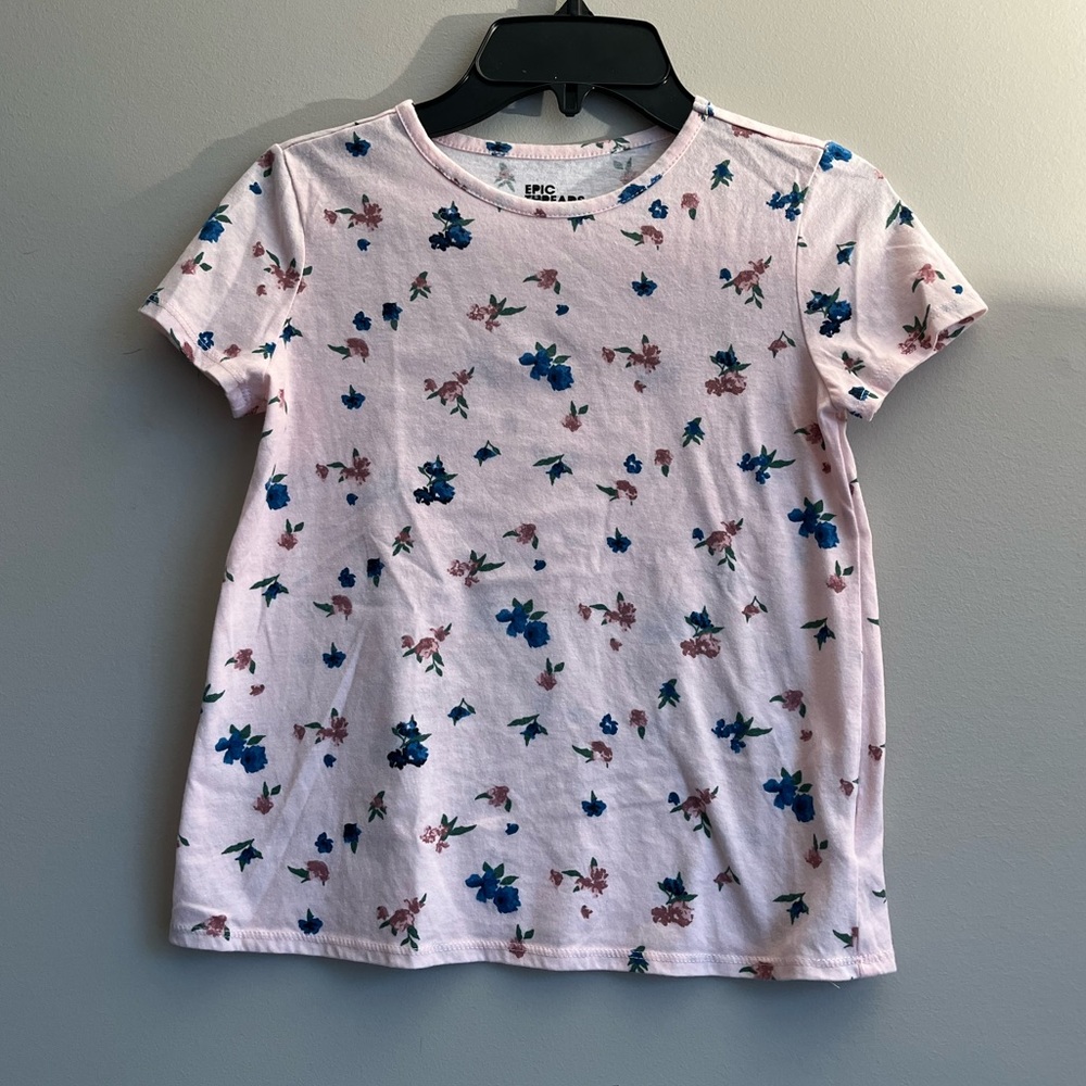 Epic Threads Flowery Pink Lightweight T-shirt for Summer